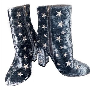 Blue Starry Ankle Booties